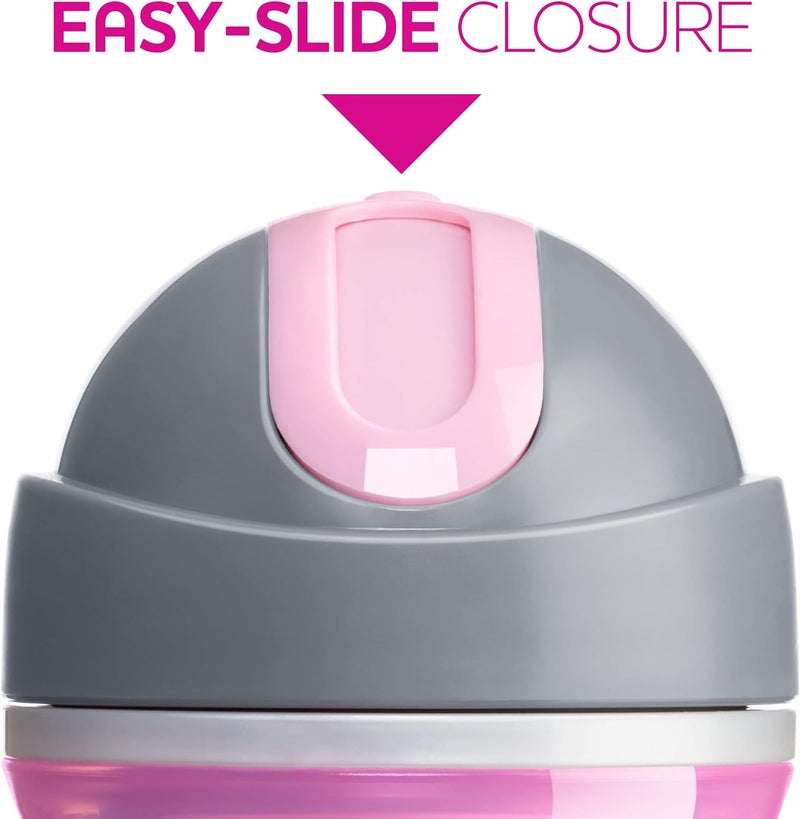 Chicco Flip-Top Straw Cup 9oz | Insulated Toddler Sippy Cup with Soft Silicone Straw | No-Spill Valve | Easy-Clean | BPA-Free | 2pk | For Ages 12+ Months | Dream Pink/Purple - Image 4